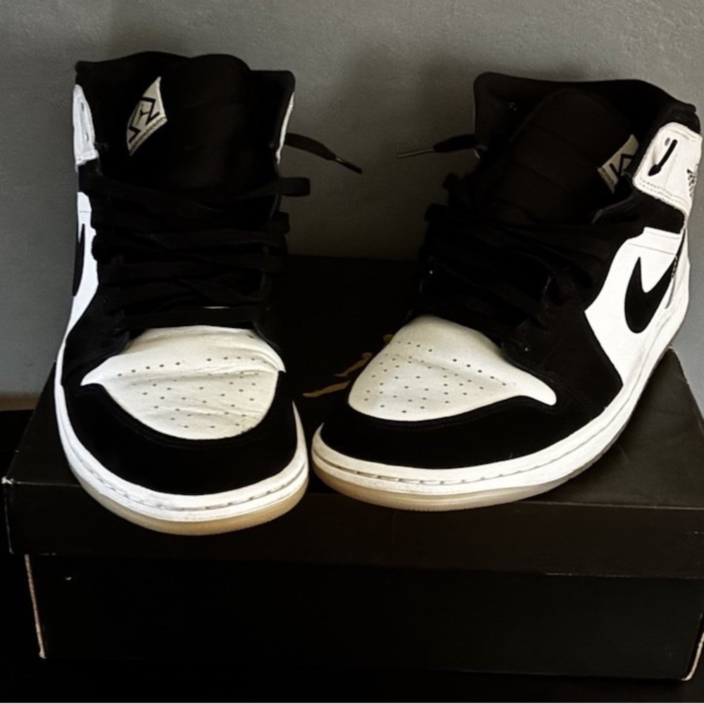 Air Jordan 1 MID SE Diamond Shoes Mens - Size 11 - White Black - DH6933-100